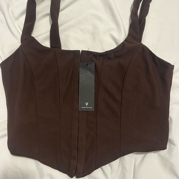 Mesh You More Chocolate Brown Tank Top - Picture 5 of 8